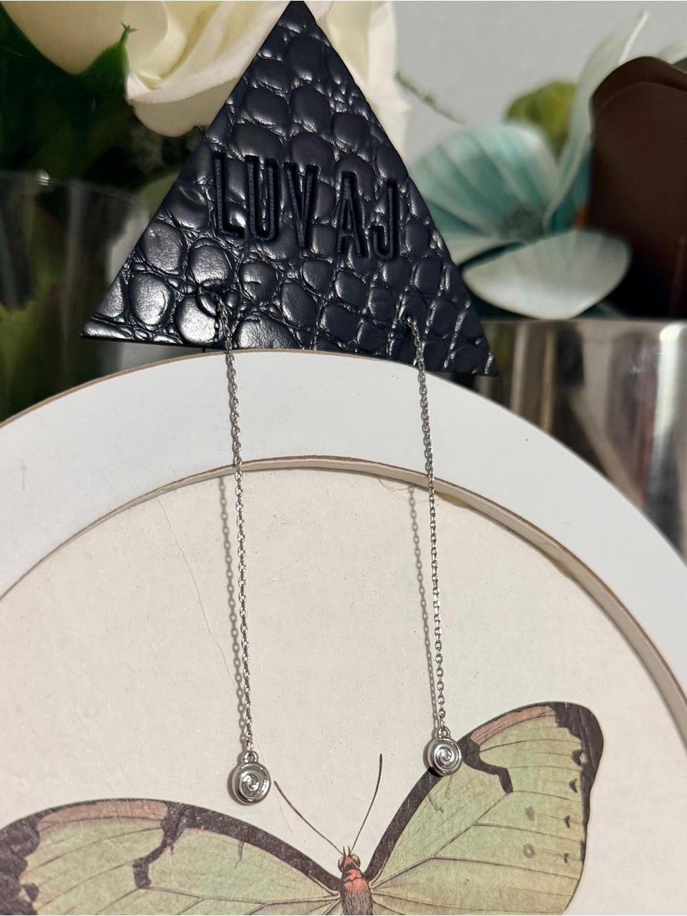 Luv Aj Silver Chain Earrings